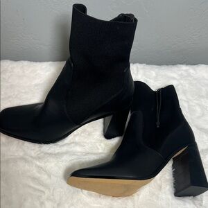 Express Black Stretch Chelsea Heeled Ankle Boots